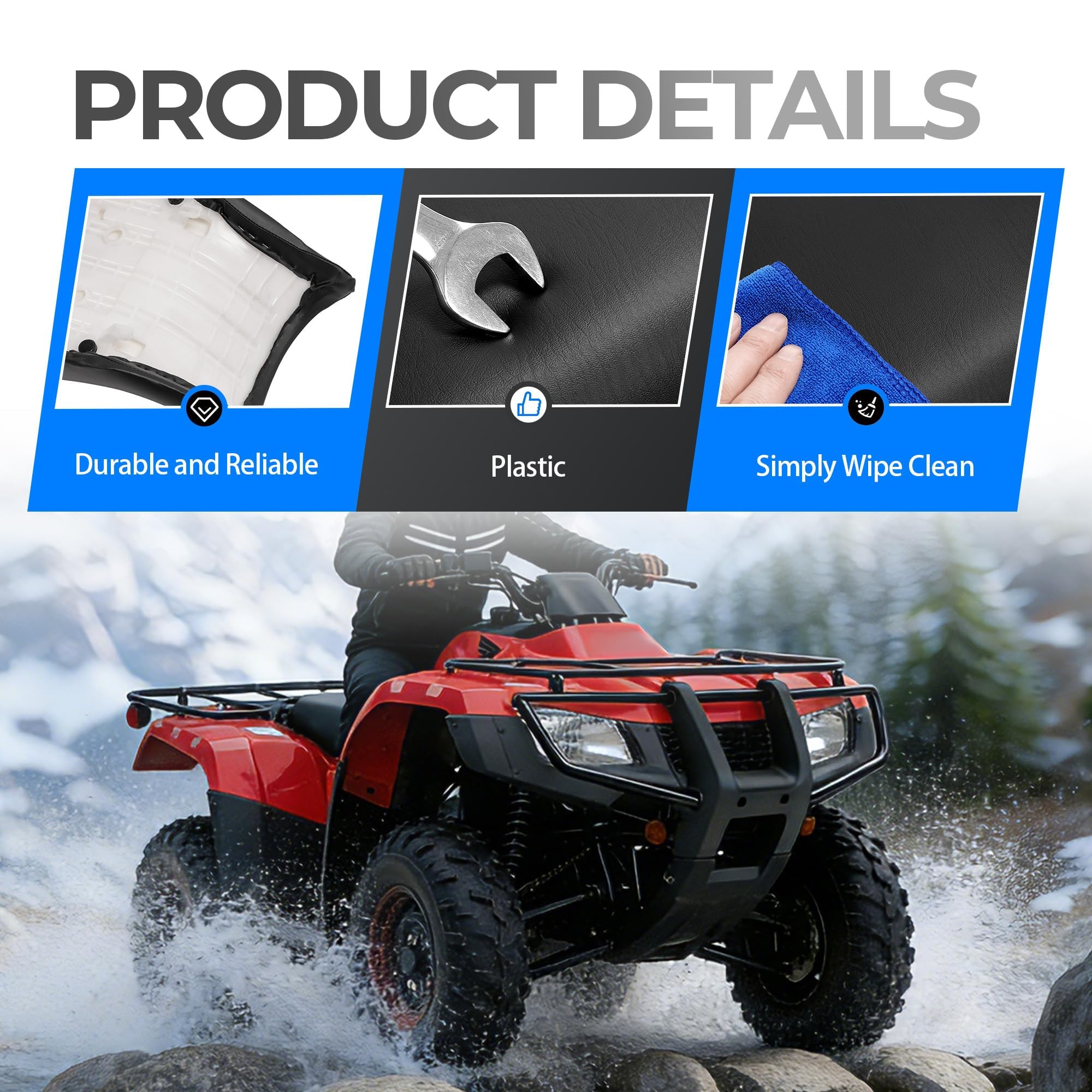 ALMULOO Seat Bottom Compatible with 1997-2004 Honda TRX250 Recon Complete Seat