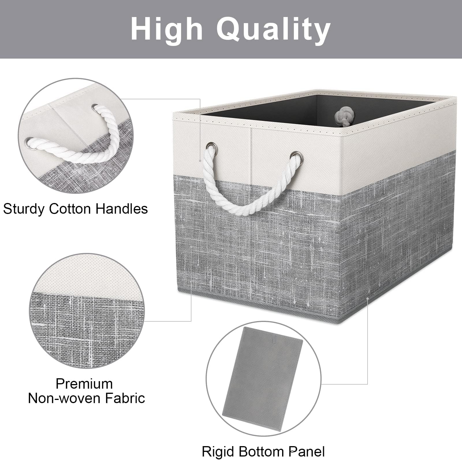 Fab totes Storage Bins [3-Pack], Foldable Storage Baskets for Organizing Toys,
