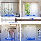 Bonpally Shower Curtain Rod, Adjustable 32-47 Inches Spring Tension Rod,