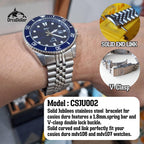 CSJU002 Solid jubilee Stainless Steel Watch Band for Casio Duro MDV106 / MDV107