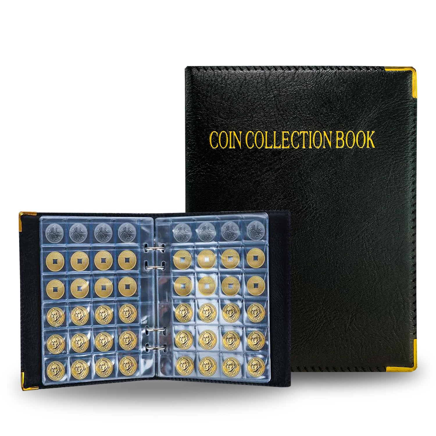 Intendvision Coin Album - 20 Pages, 360 Pockets Two Coin Size, Coin Collection