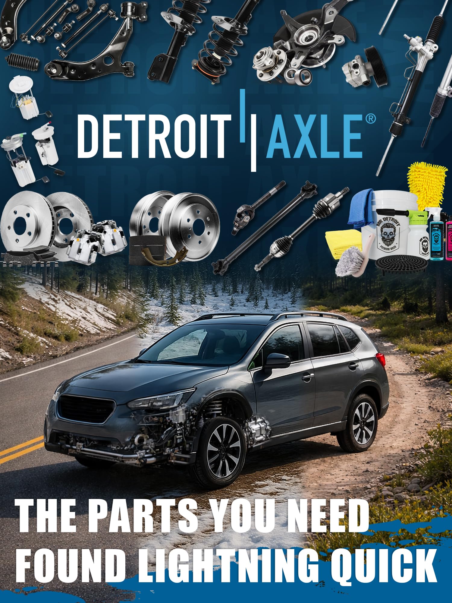 Detroit Axle - REAR Brake Kit for 2012-2018 Ford Focus Drilled & Slotted Disc