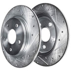 Detroit Axle - REAR Brake Kit for 2012-2018 Ford Focus Drilled & Slotted Disc