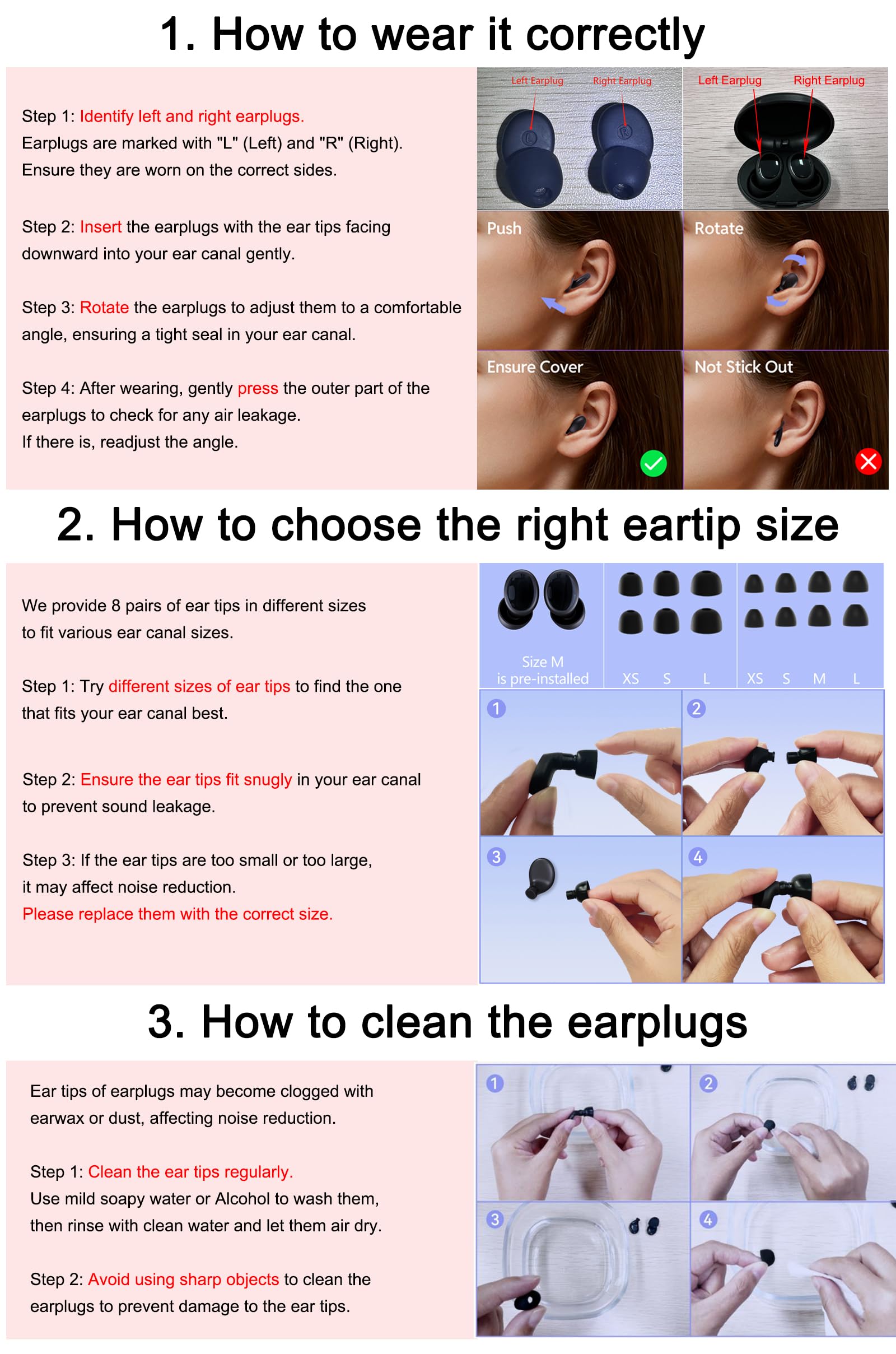 45dB Noise Cancelling Ear Plugs for Sleep Reusable Silicone Earplugs Concert