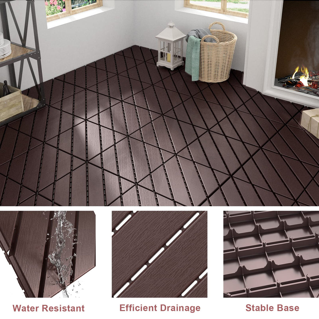 VANCASTLE 36 Pack Interlocking Deck Tiles, 12"x12" Patio Pavers, Heavy Duty