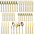 Gold Silverware Set for 8, OGORI 45-Piece Stainless Steel Flatware Set with
