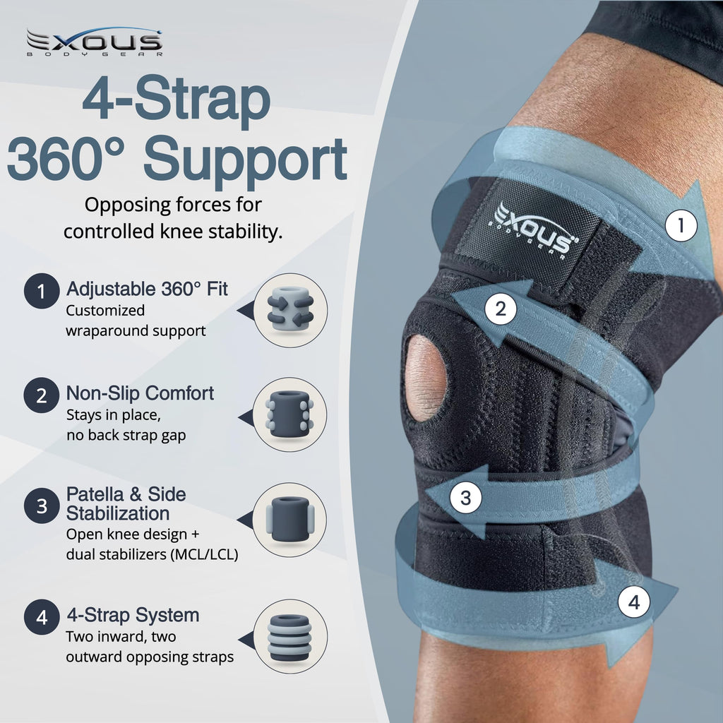EXOUS BODYGEAR Knee Brace For Women & Men For Arthritis Acl, Mcl Pain Patented