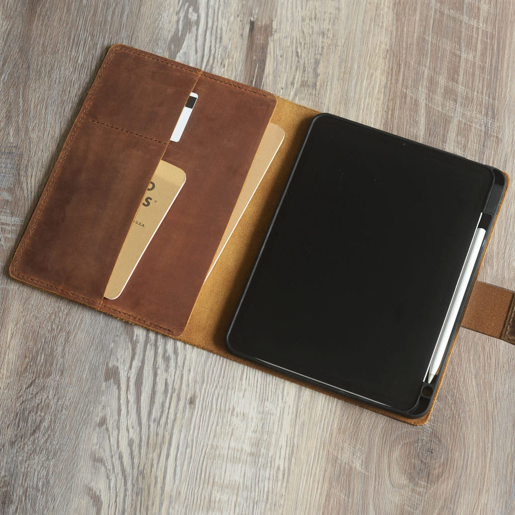 Personalized leather magnetic ipad pro 12.9 case, leather ipad air 5th