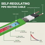 MAXKOSKO 7 Feet Pipe Heat Cable for Water Pipe Freeze Protection,