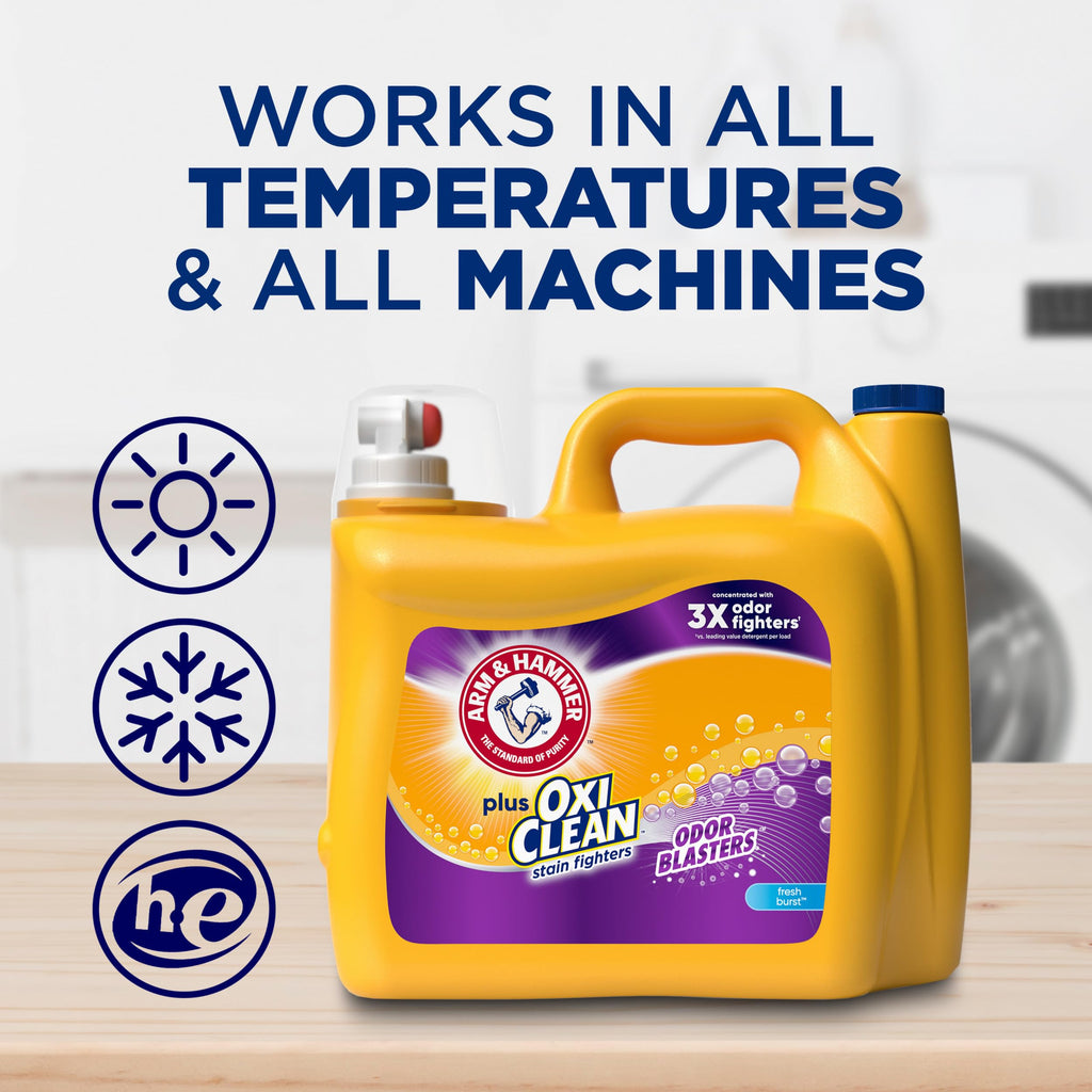 ARM & HAMMER Plus OxiClean Odor Blasters Fresh Burst, 128 Loads Liquid Laundry