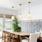Fulesi Mid Century Gold Pendant Light White Glass Kitchen Island Fixture