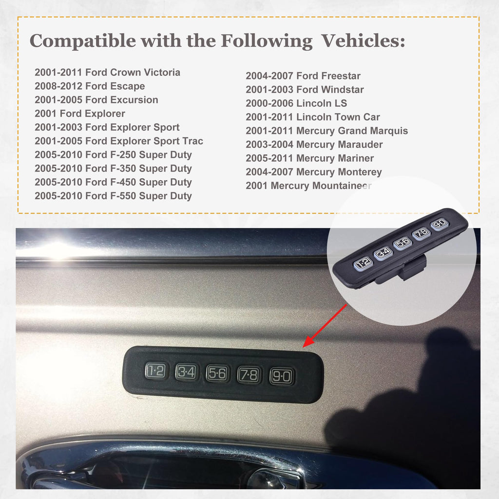 Keyless Entry Keypad Driver Side Keyless Lock Pad Compatible with Ford Crown