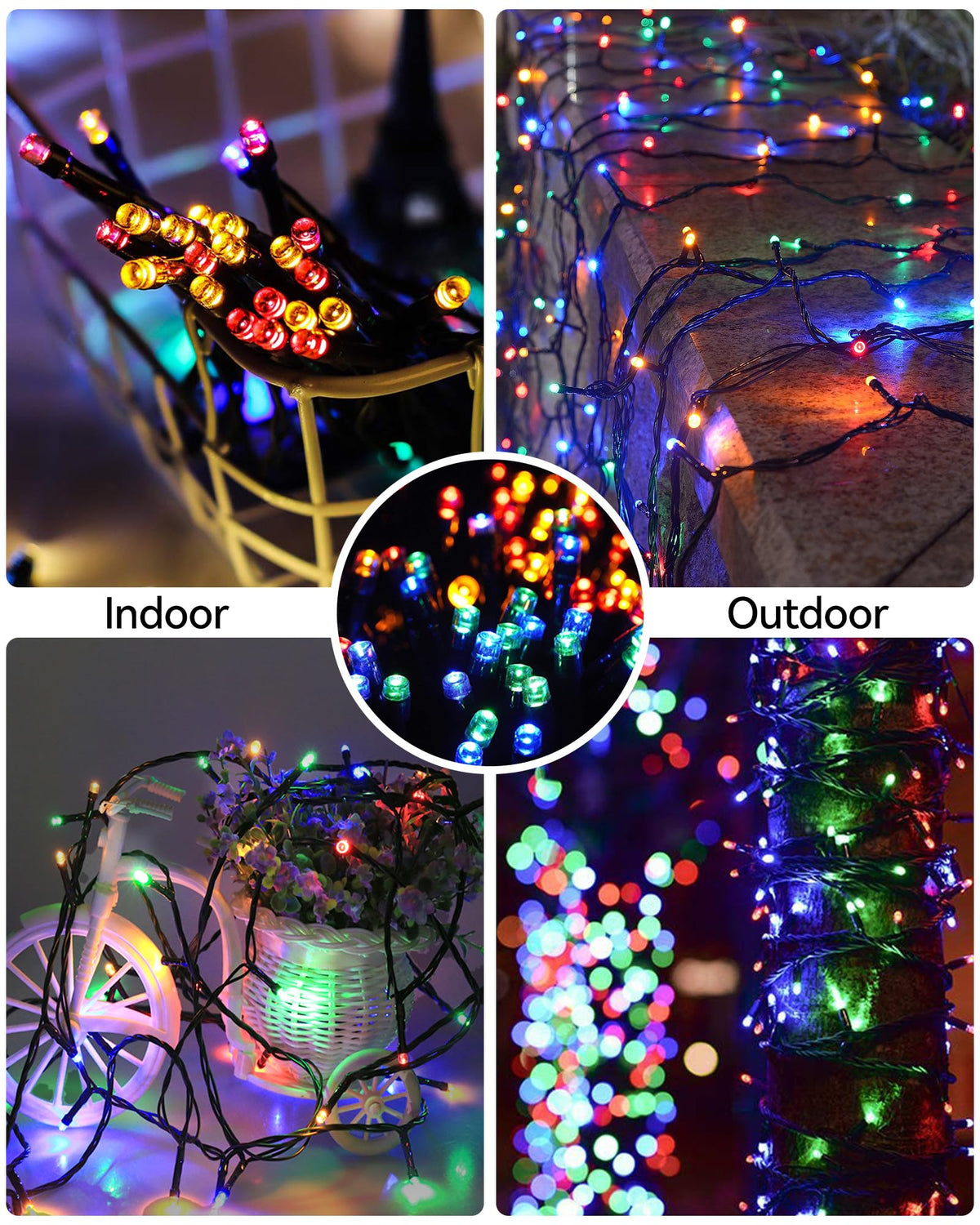Blingstar Christmas String Lights - 98.4 Ft+9.8 Ft 300 LED Extendable Plug-in 8