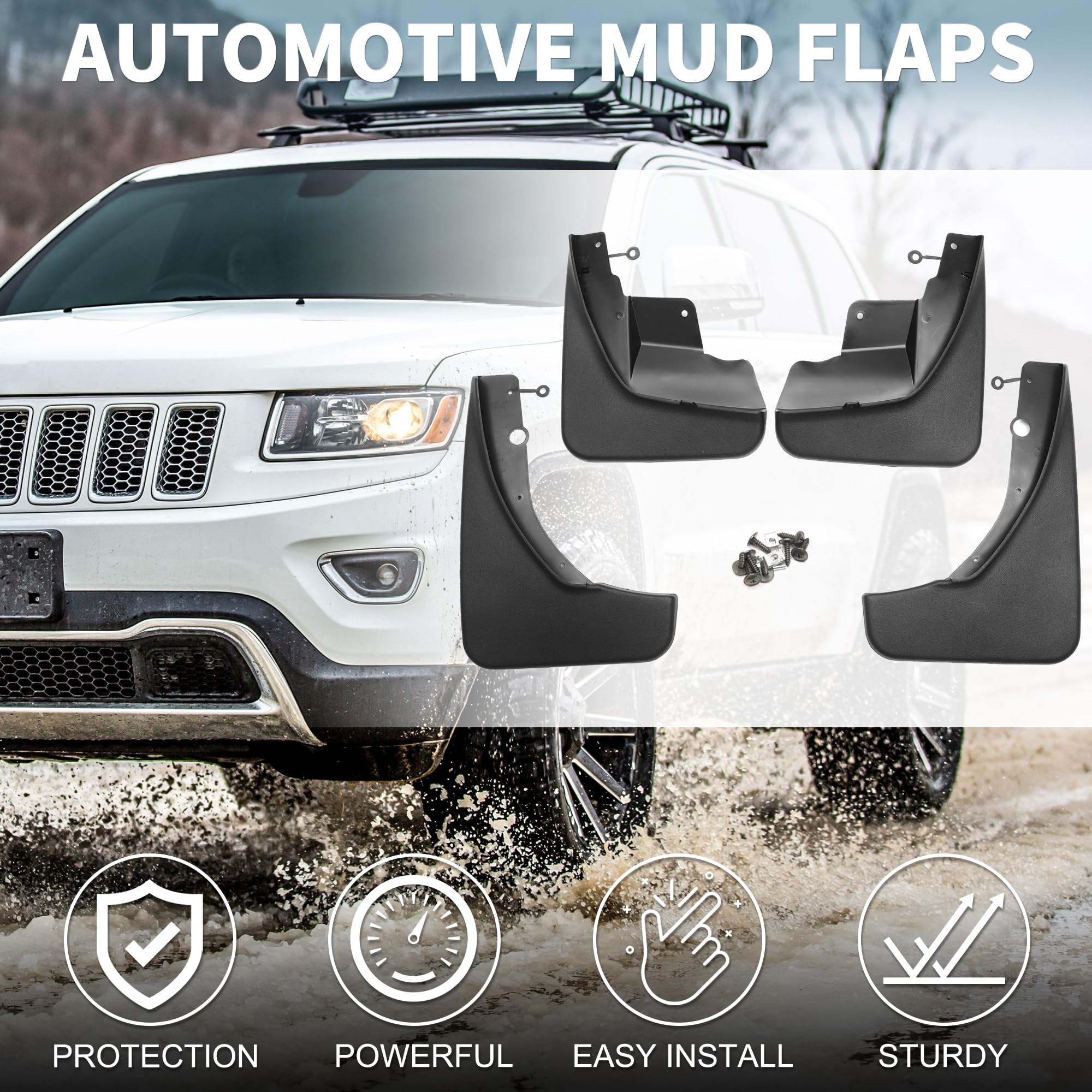 TUCKBOLD Mud Flap Splash Guard for Jeep Grand Cherokee 2011-2022 Durable | Front