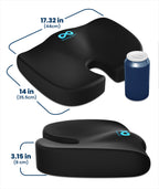 Everlasting Comfort Memory Foam Seat Cushion Ergonomic Large Black Sciatica
