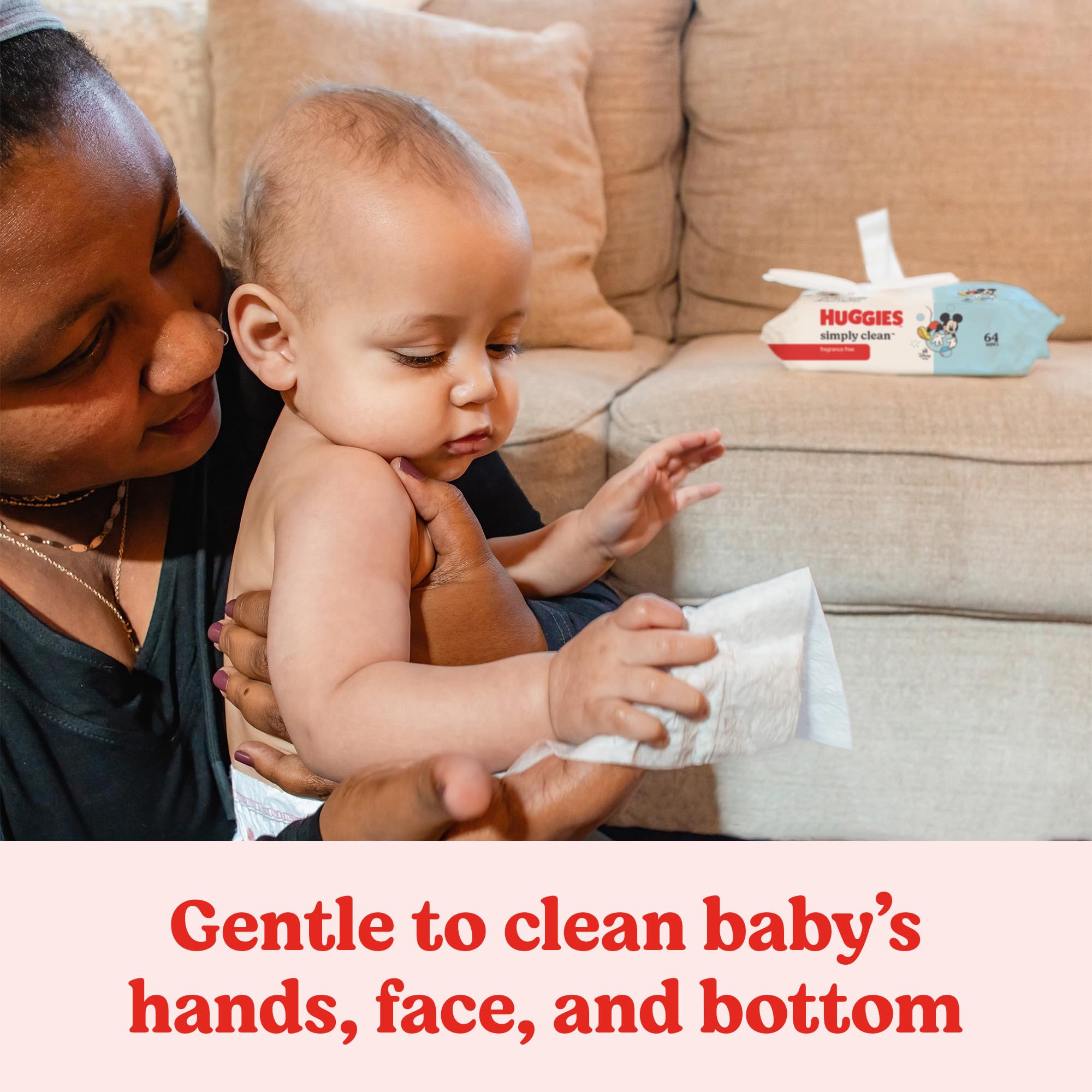 Huggies Simply Clean Unscented Baby Diaper Wipes, 10 Flip-Top Packs (704 Wipes