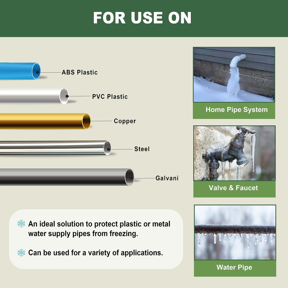 MAXKOSKO 7 Feet Pipe Heat Cable for Water Pipe Freeze Protection,
