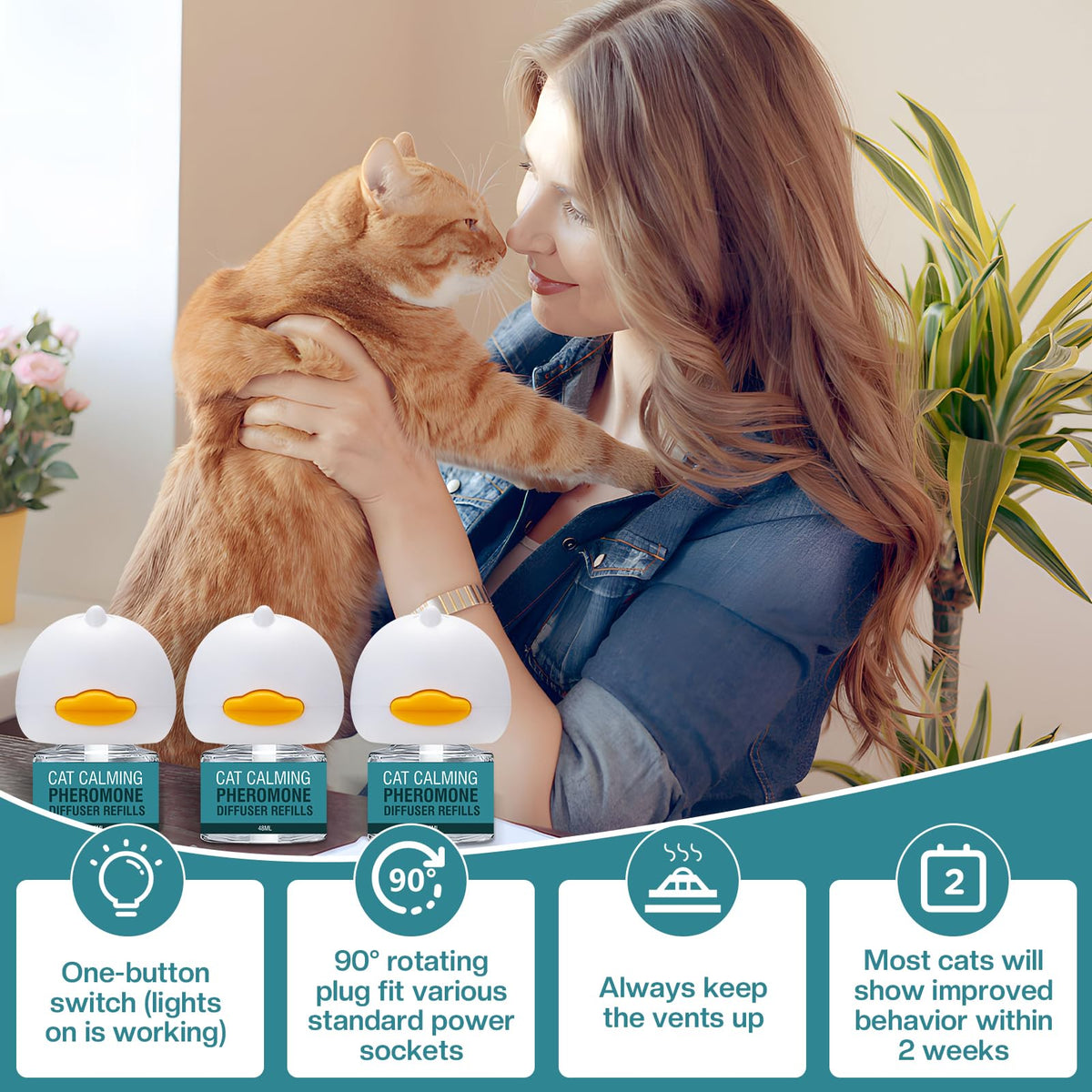 OPEN BOX - LIWENQI Cat Calming Diffuser 6 in 1 Multicat Calming Pheromones