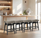 Erste!Bravo Grey Solid Wood Bar Stools Set of 2 for Kitchen Counter Height