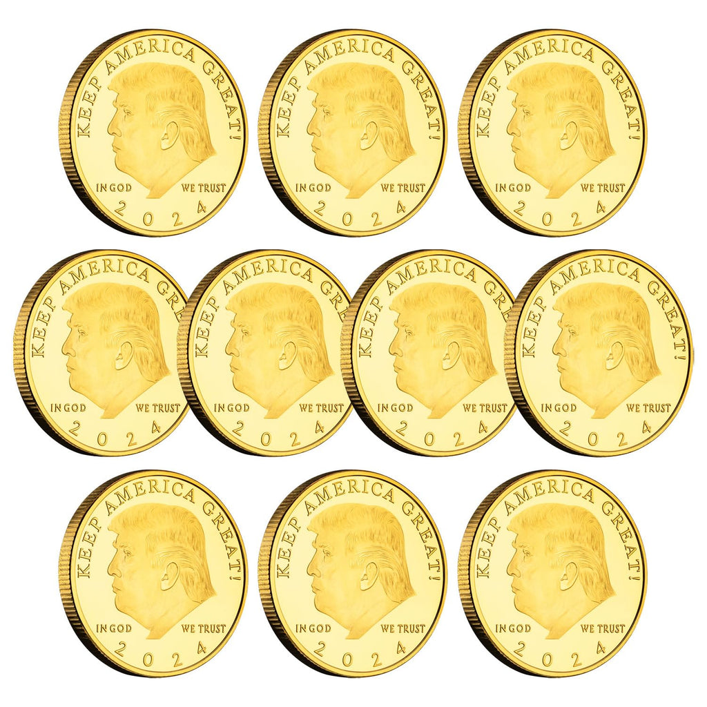 8 Pcs 47th President of The United States Donald Trump Coin Commemorative Never