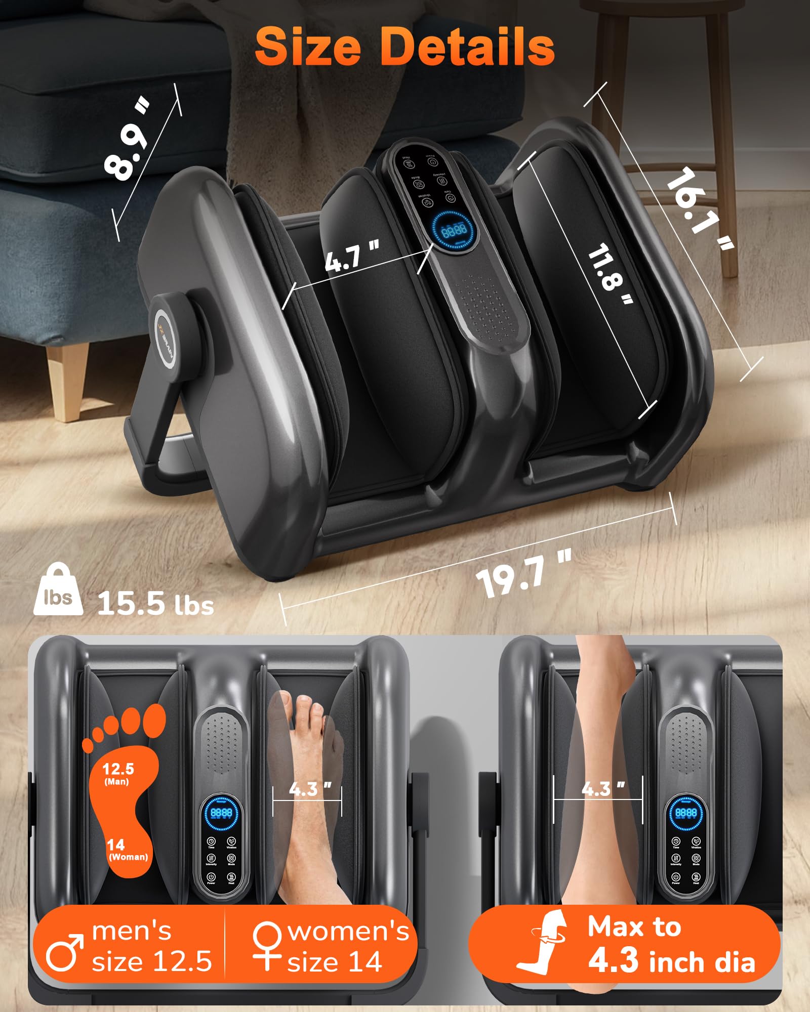 JZBRAIN Pro Foot Massager for Plantar Fasciitis & Neuropathy Relief with