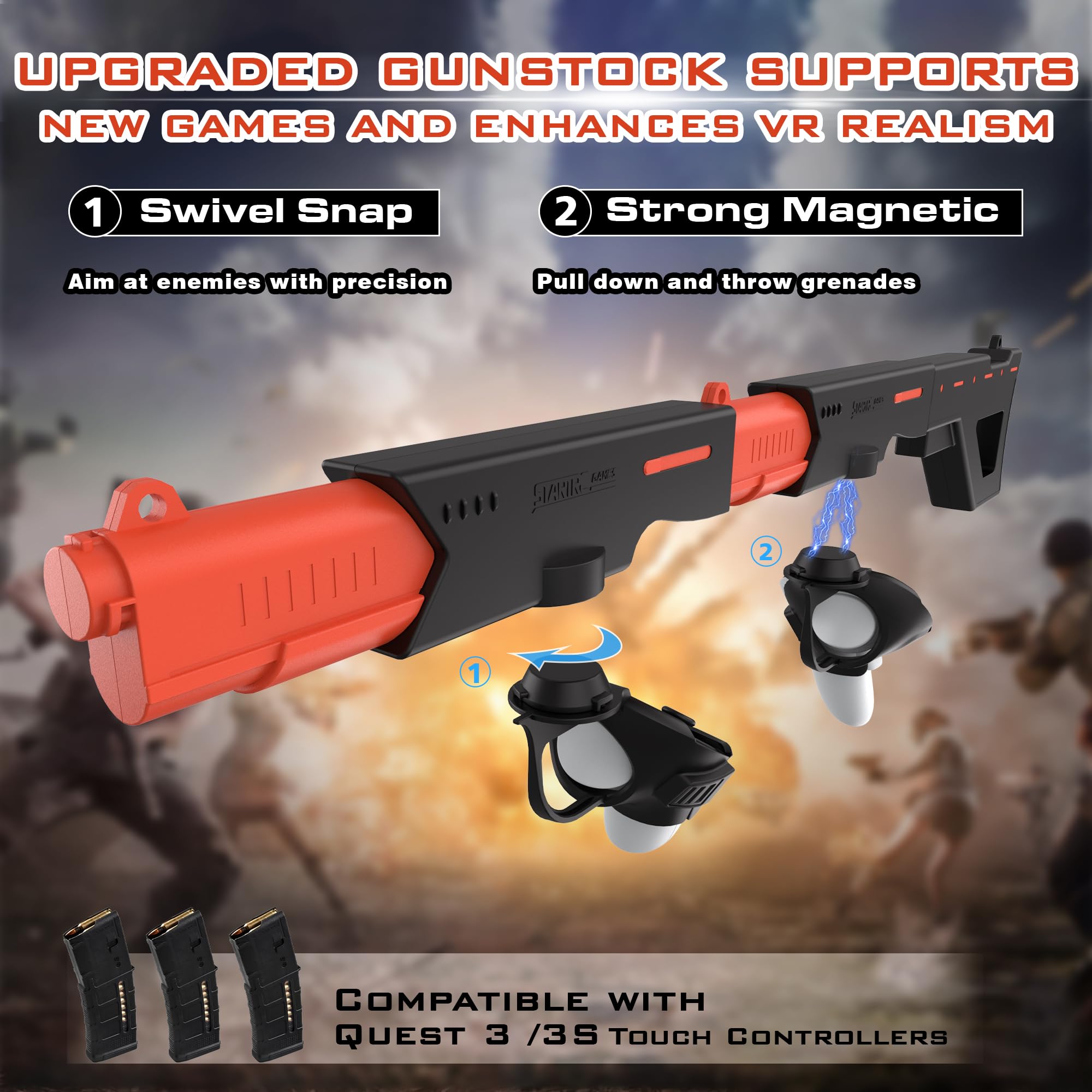 Upgrade Your Quest 3 with Gunstock, Gun Stock for Meta Oculus Quest 3 Quest 3S,