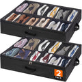 Lifewit Under Bed Shoe Storage Organizer 2 Pack(12 Shoes Cells), 4.3 Inches