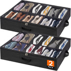 Lifewit Under Bed Shoe Storage Organizer 2 Pack(12 Shoes Cells), 4.3 Inches