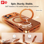 CASEKOO iPhone 17 Pro Max MagSafe Case 360 Spin Stand Military Protection Glossy