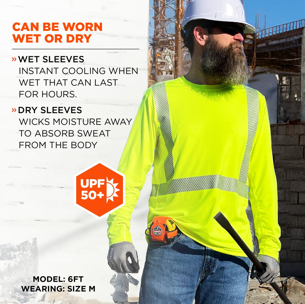 Ergodyne Chill Its 6688 Hi Vis Reflective Shirt, Class 2, Cooling Sun Shirt with