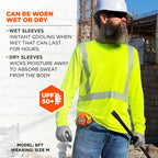 Ergodyne Chill Its 6688 Hi Vis Reflective Shirt, Class 2, Cooling Sun Shirt with