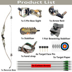 limaity 64" Takedown Hunting Recurve Bow ILF Limbs CNC Riser Right Handed