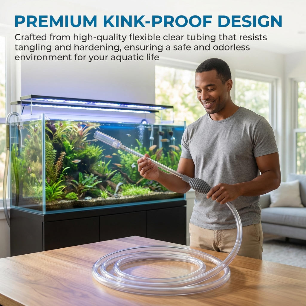Delyle Aquarium Siphon Gravel Cleaner, 3-in-1 Fish Tank Vacuum with Sand Washer,