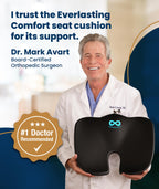 Everlasting Comfort Memory Foam Seat Cushion Ergonomic Large Black Sciatica
