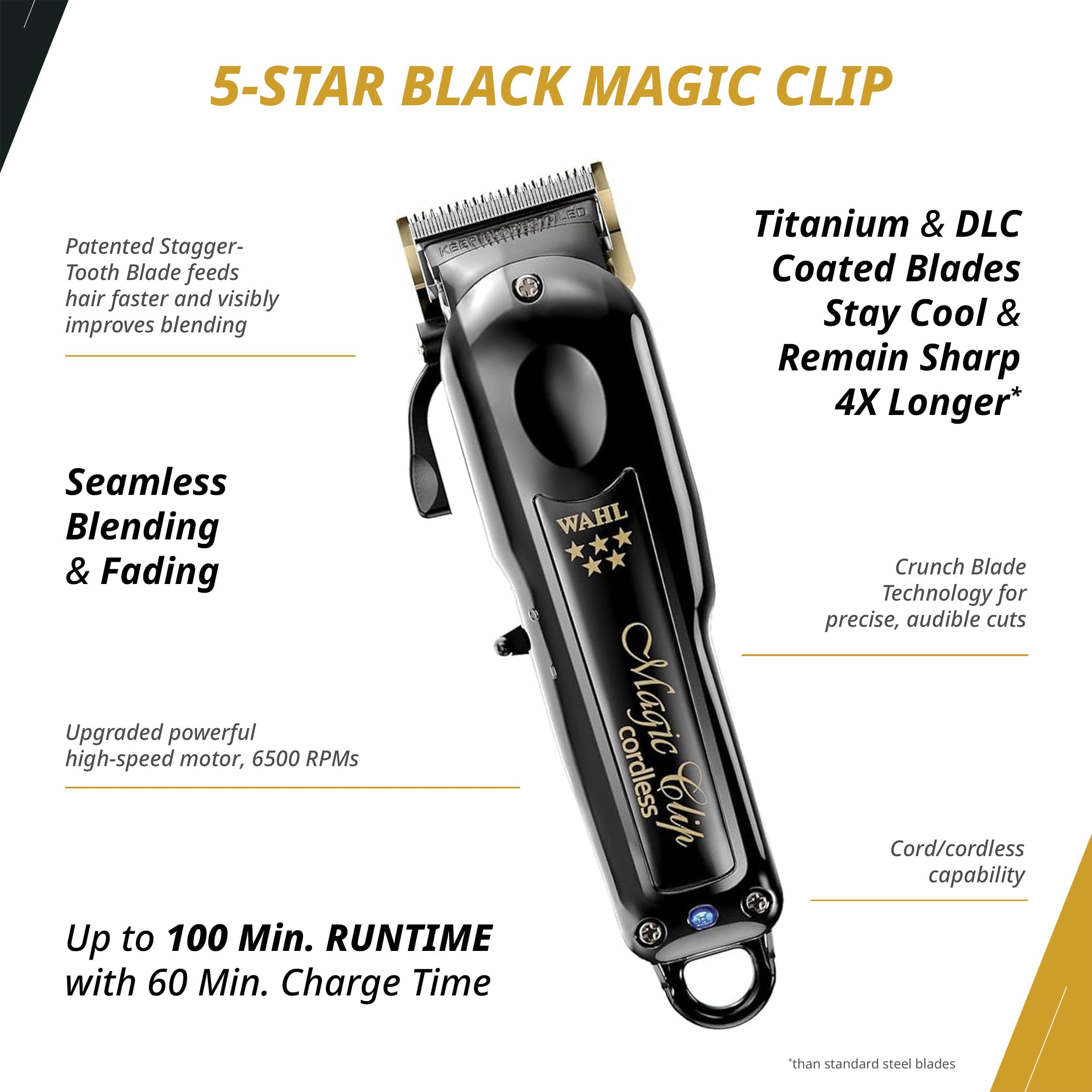 Wahl Professional Cordless Barber Combo, Magic Clip & Detailer Li, Lithium-Ion