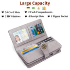 SENDEFN Wallets for Women Leather Credit Card Holder with RFID Blocking Large