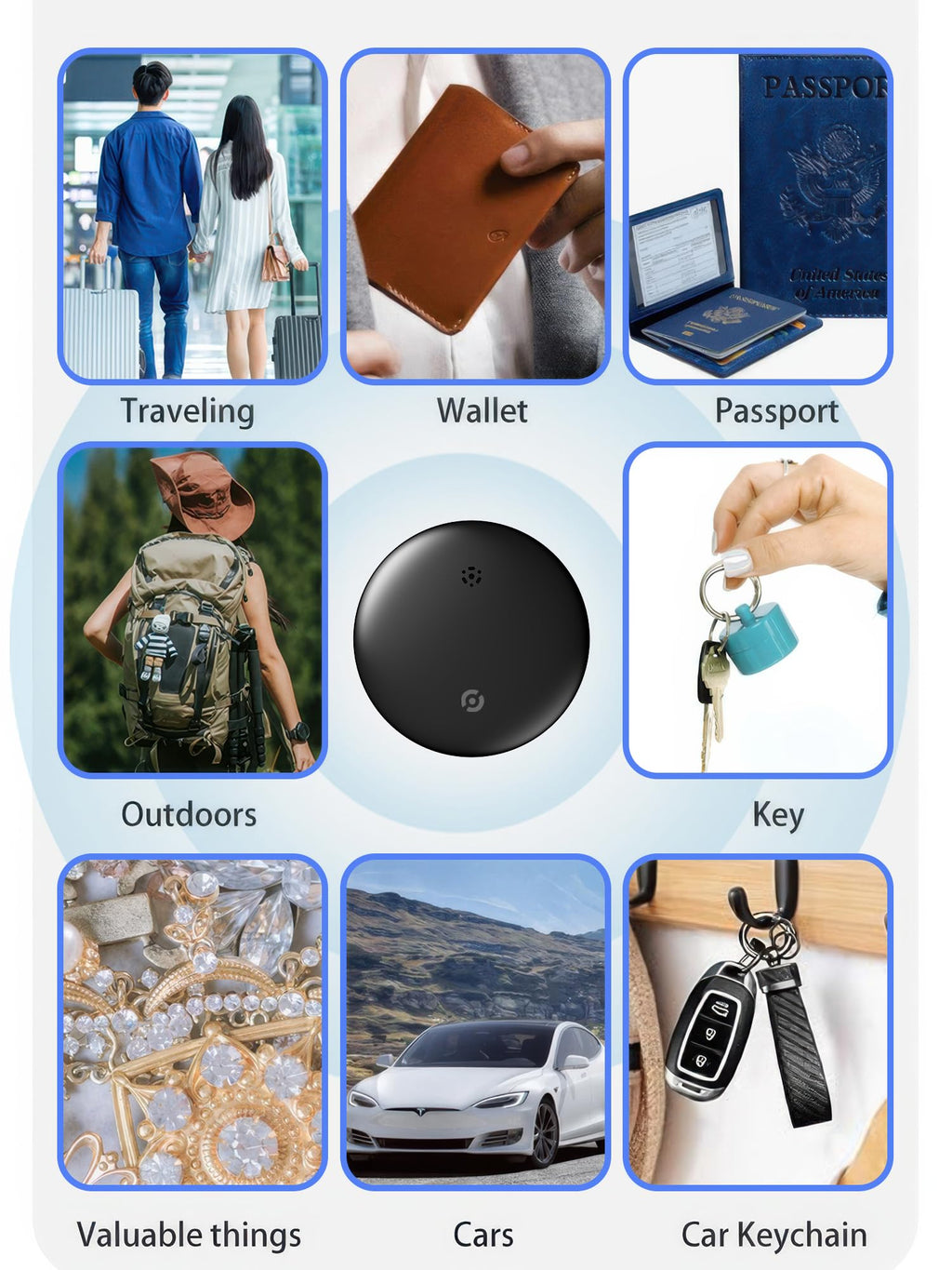 Midlocater Android Smart Tracker Tags, Bluetooth Luggage Tracker with Keychain,