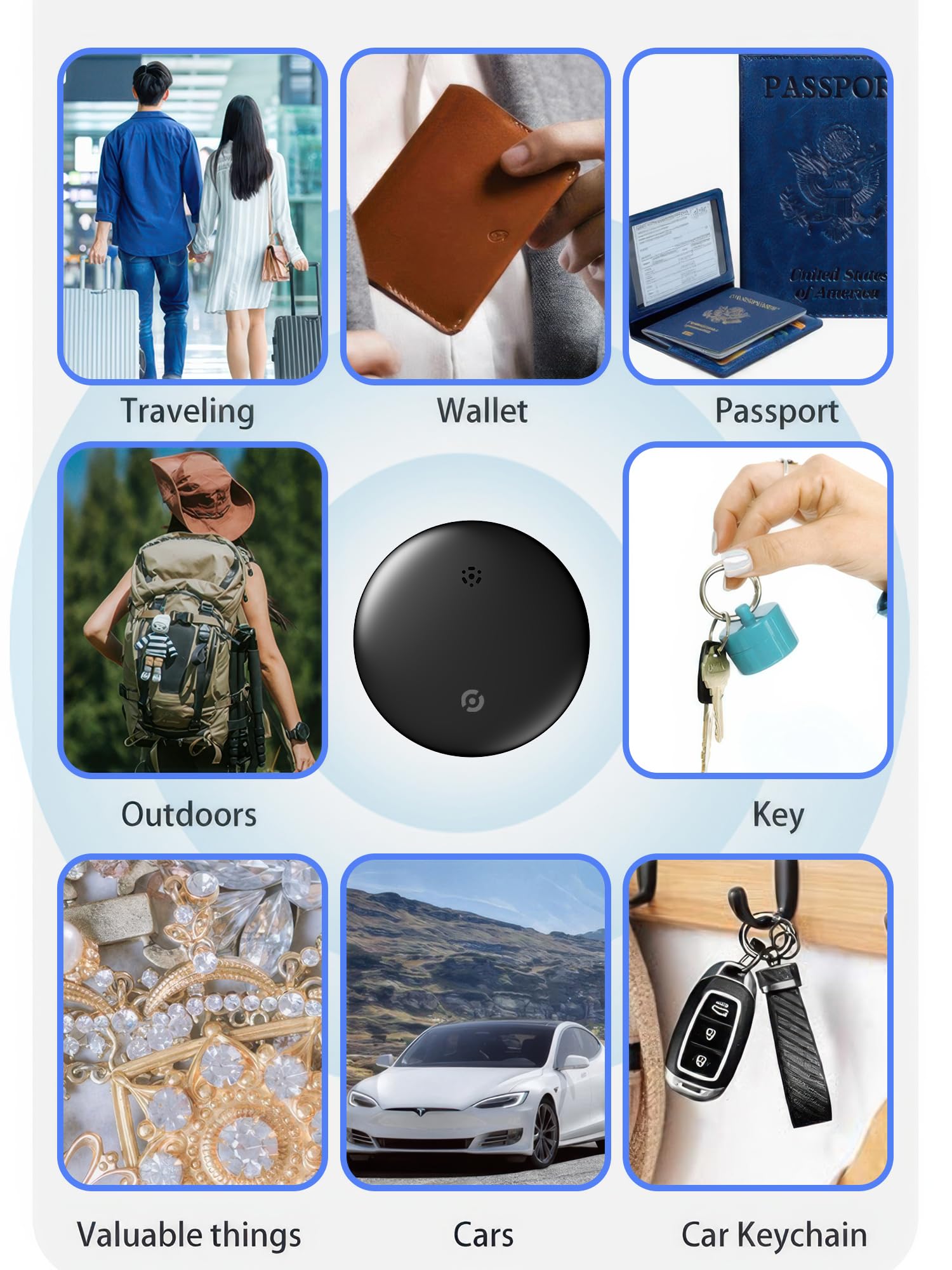 Midlocater Android Smart Tracker Tags, Bluetooth Luggage Tracker with Keychain,