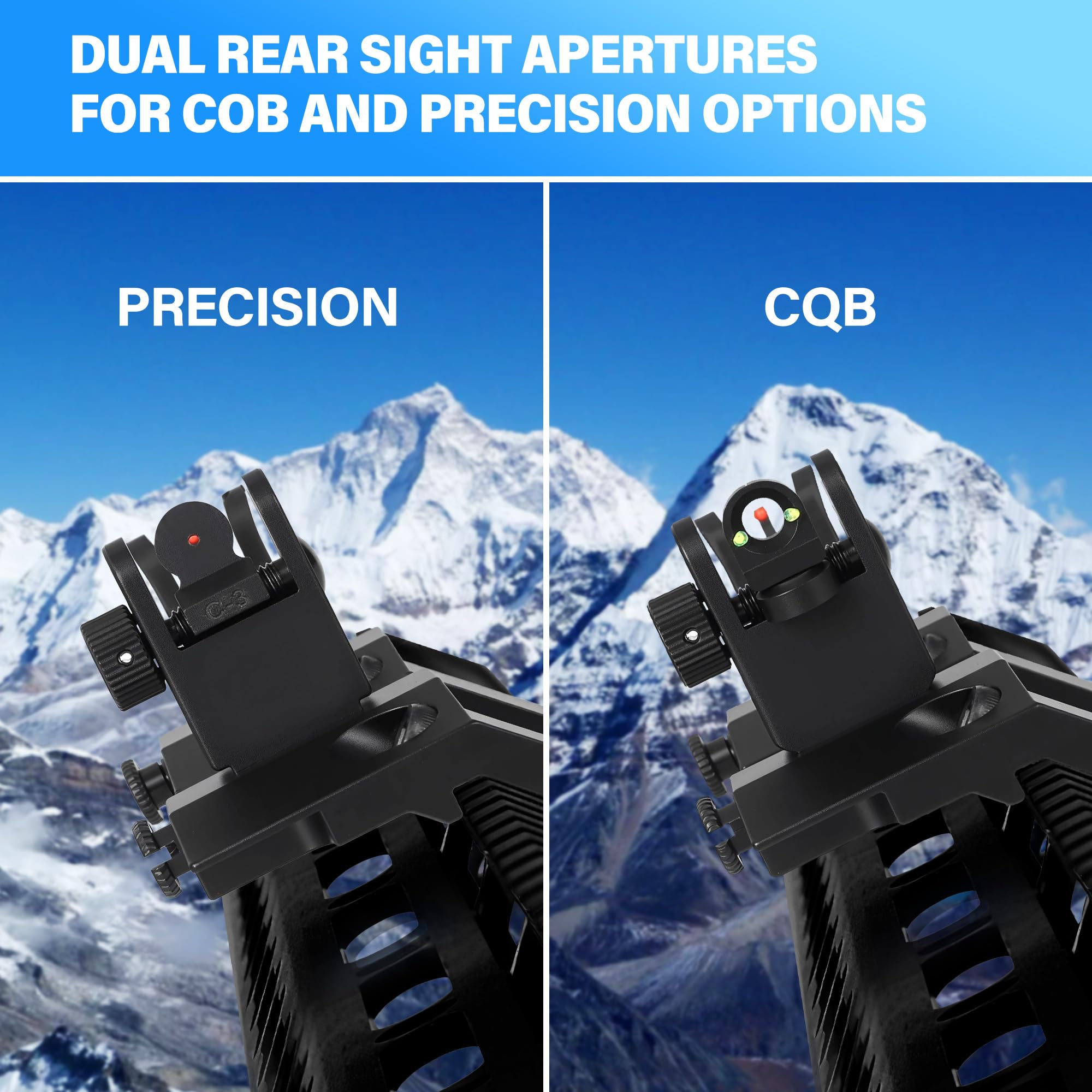 Kitmose 45 Degress Offset Iron Sights Low Profile Fiber Optics AR Sights