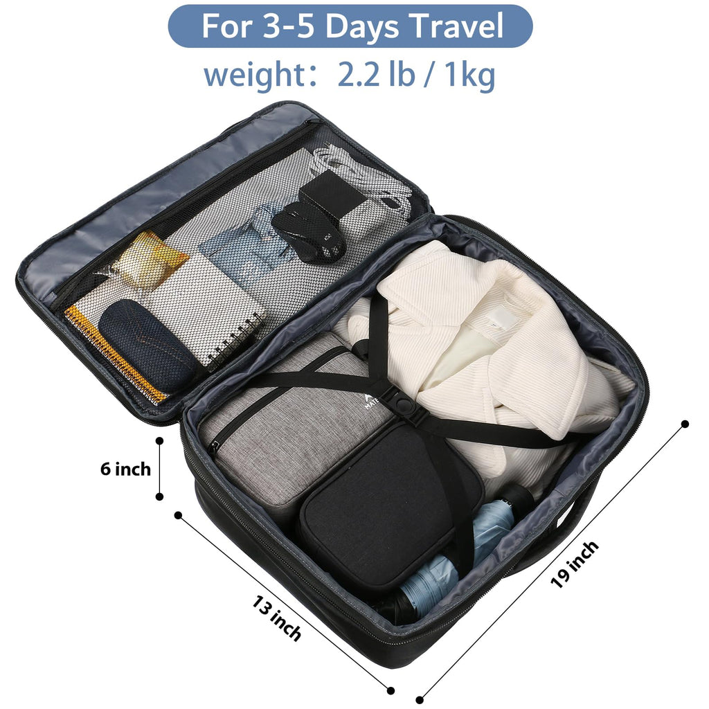 MATEIN 40L Carry On Travel Backpack Expandable Weekender Bag Black