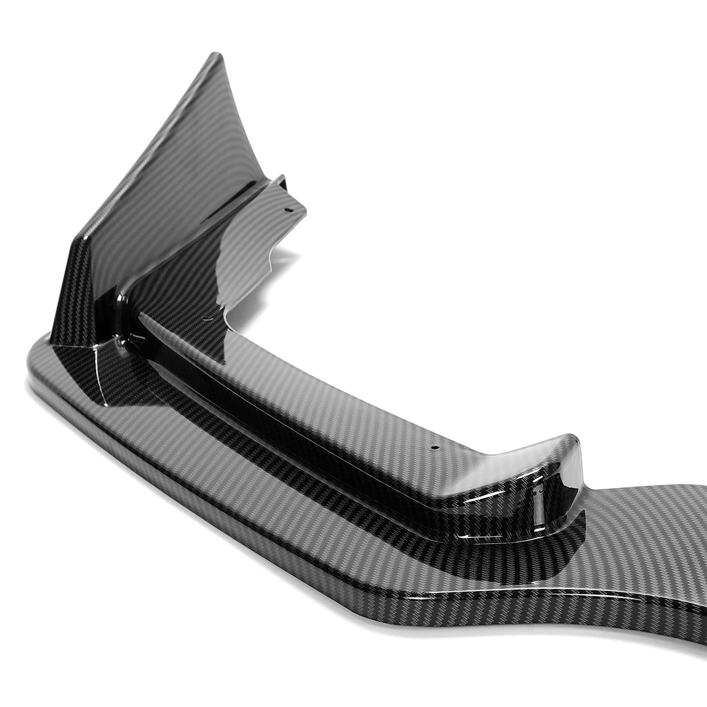 ECOTRIC Front Bumper Lip Spoiler Compatible with 2014-2017 Infiniti Q50 Sport 3Pcs Lower Splitter Air Dam Diffuser Air Chin Body Kit Carbon Fiber Color Printing
