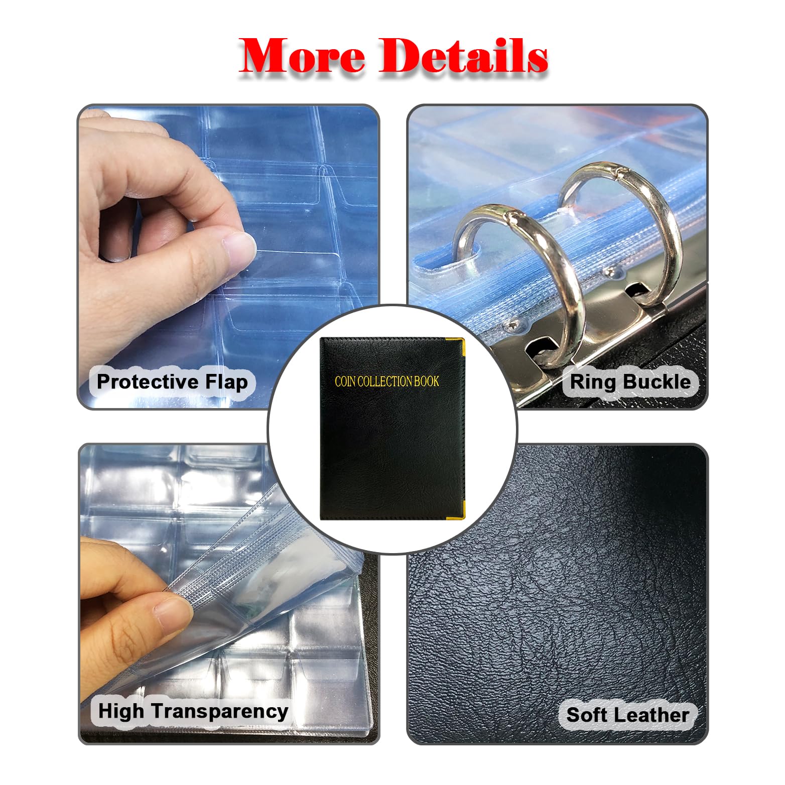 Intendvision Coin Album - 20 Pages, 360 Pockets Two Coin Size, Coin Collection