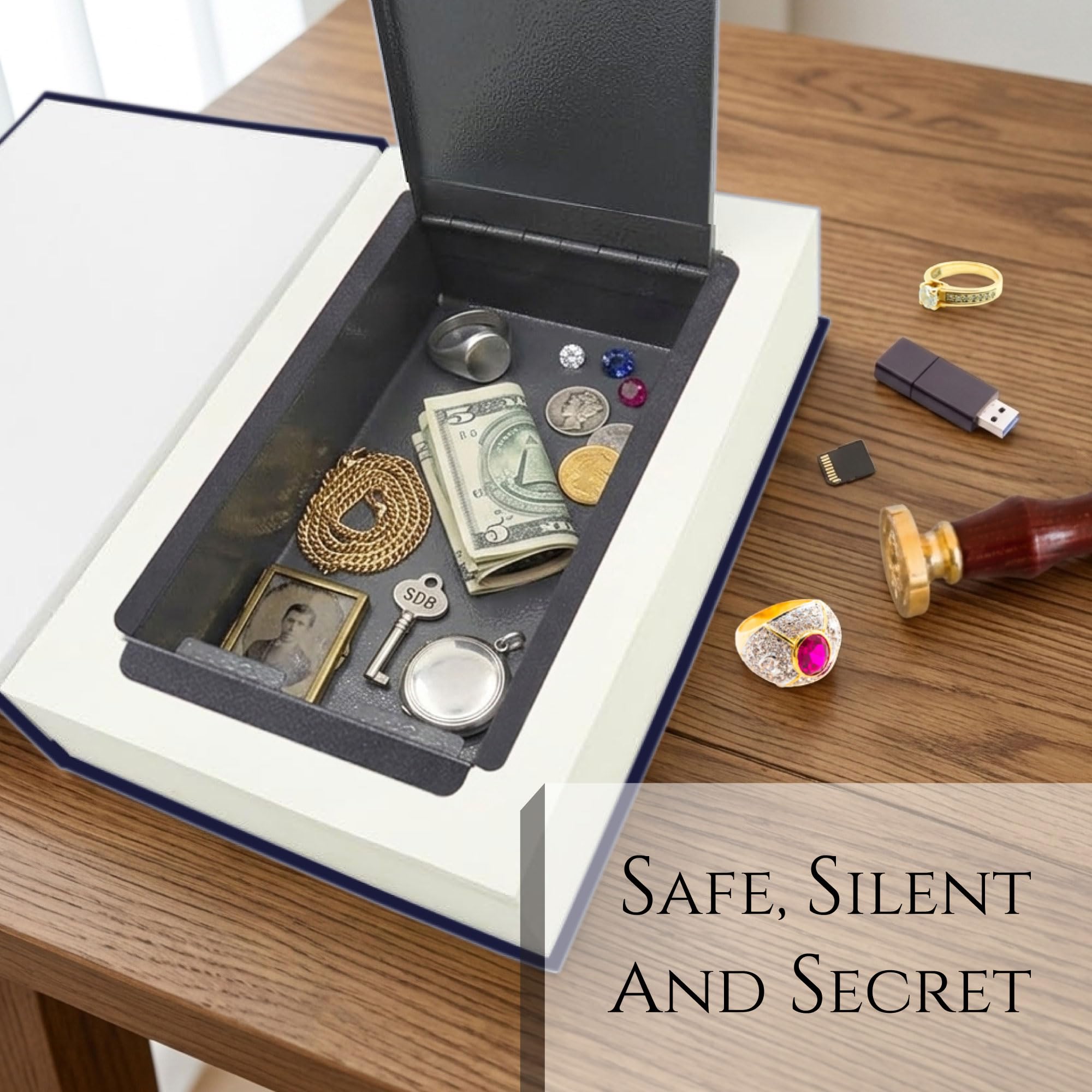 Fake Book Box - Small Safe Box with Combination Lock - Hidden Safe in Plain