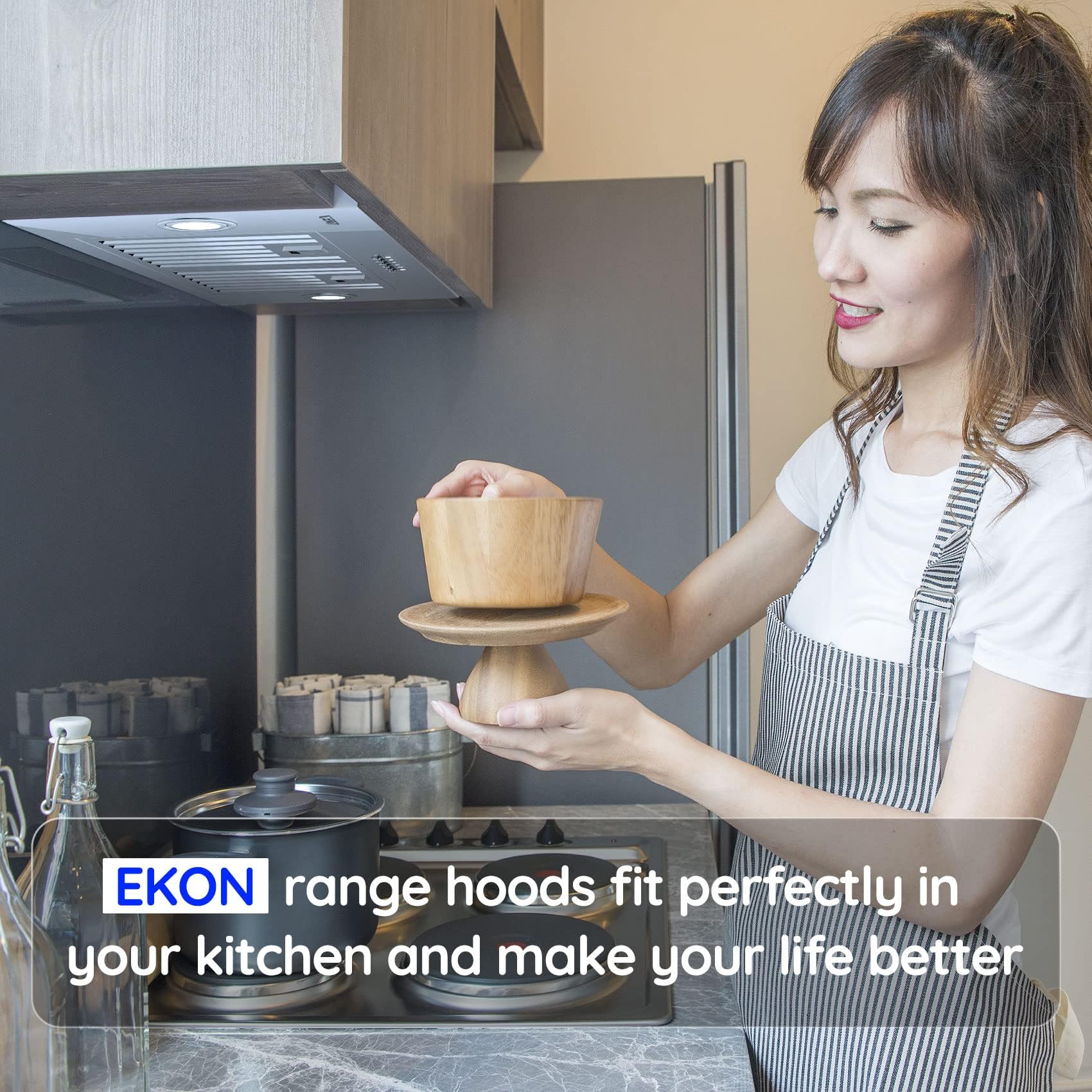EKON Range Hood Insert 36 Inch, 900 CFM Built-in Kitchen Vent Hood, Ducted or