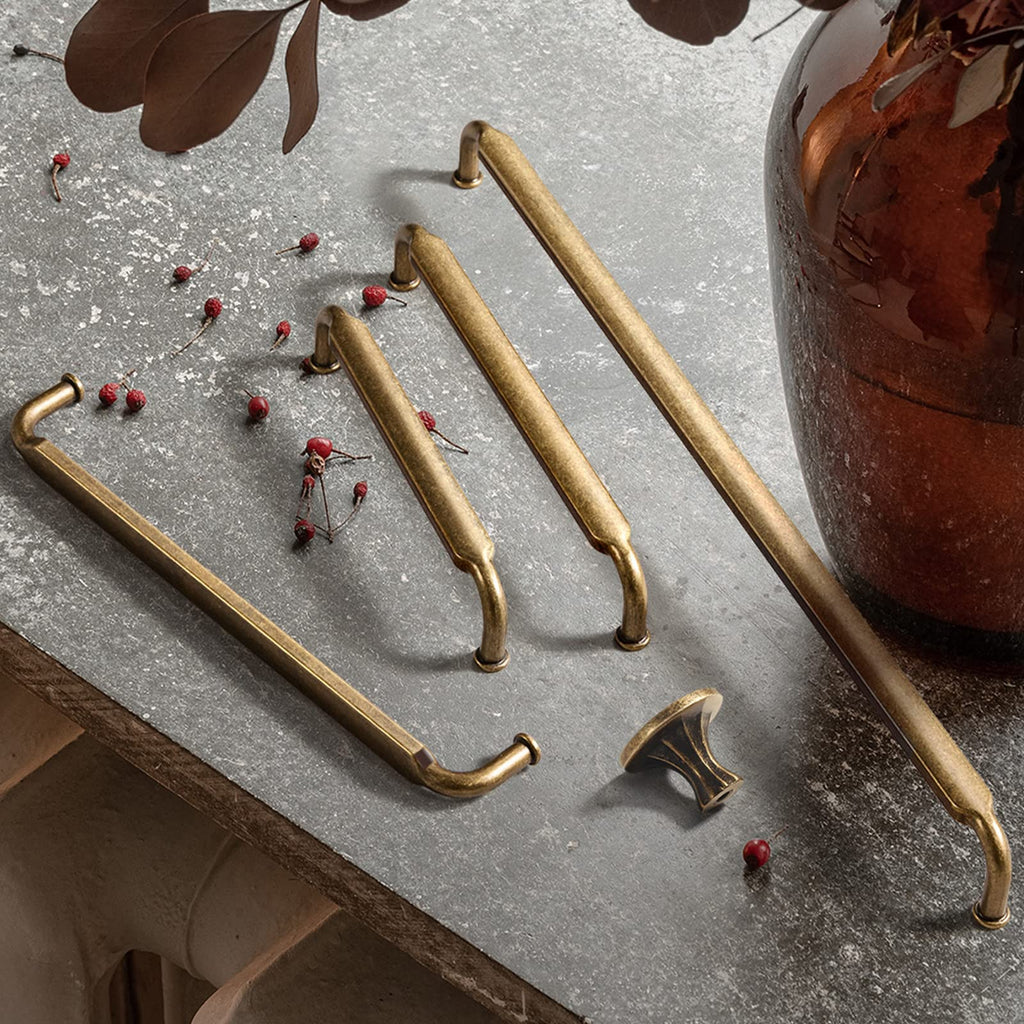 Goo-Ki 12 Pack 7-1/2 Inch （192mm） Hole Center Cabinet Pulls Antique Brass Zinc