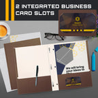 Better Office Products Brown Paper 2 Pocket Folders with Prongs, Matte Texture,