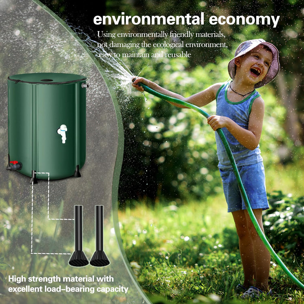 200 Gallon Collapsible Rain Barrel, Foldable Outdoor Water Tank with Faucet, for