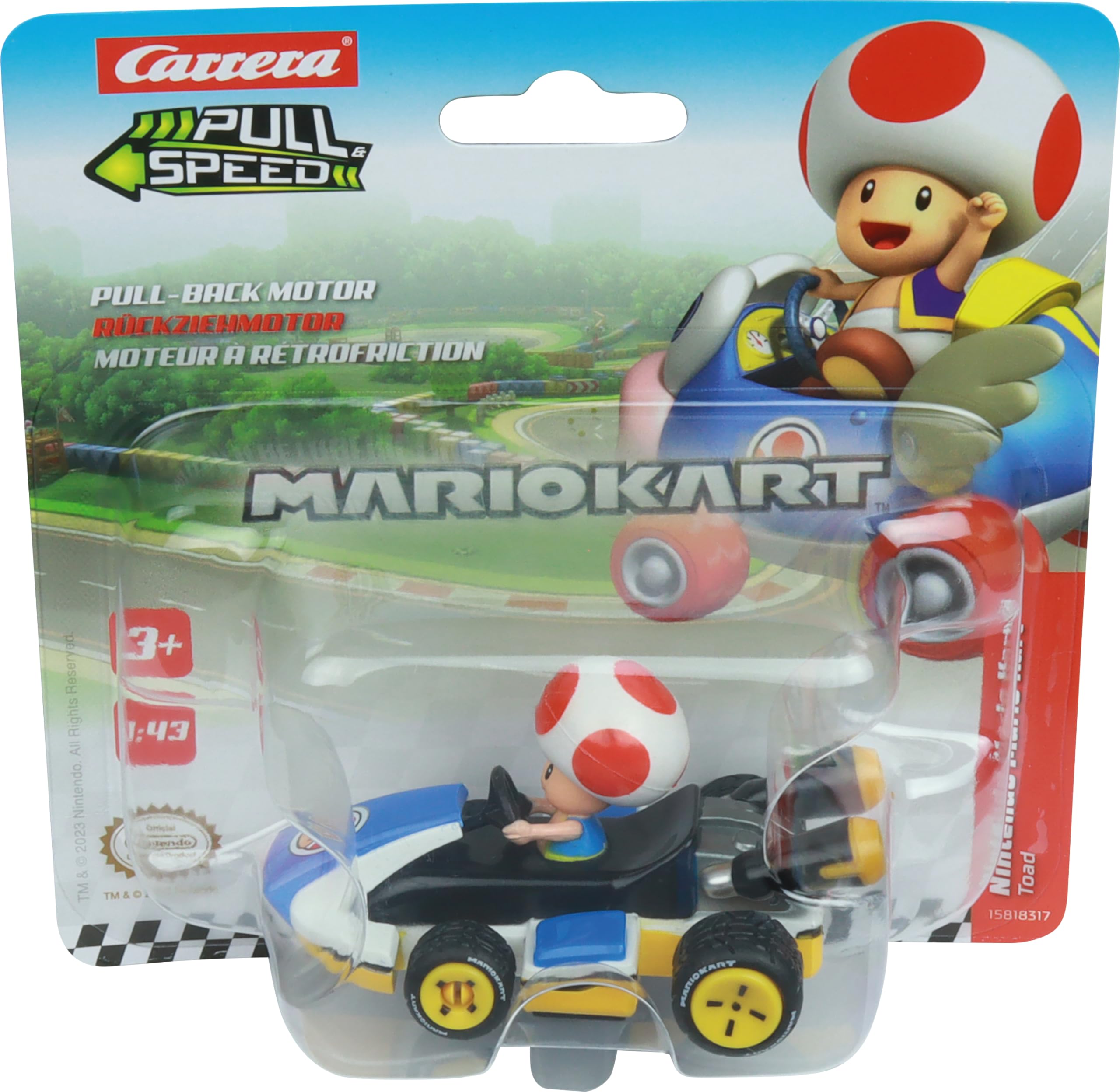 Carrera Pull & Speed 15818407 Official Licensed Kids Mario Kart Toy Car Pull