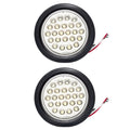 All Star Truck Parts] 4" Inch White 24 LED Round Reverse/Backup/Tail Trailer Light Kit with 3 wire Pigtail Plug & Grommet- Qty 2