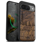 Carveit Magnetic Wooden Case for Google Pixel 9 Case, Wood Artisan Engraved &